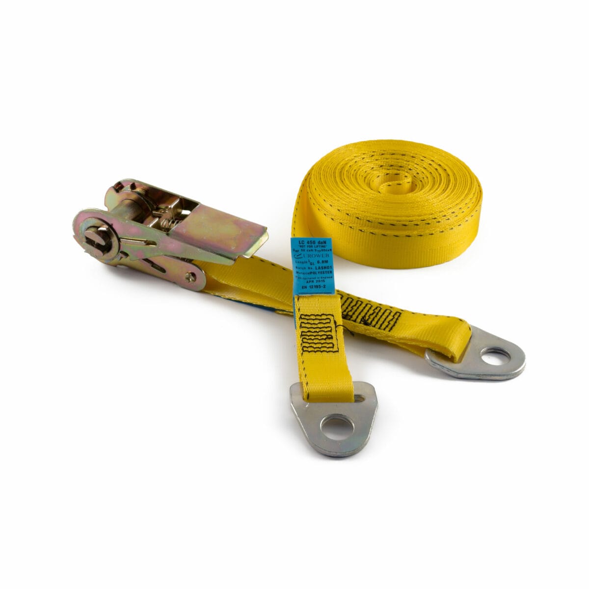 25mm Ratchet Straps with anchor Plates rated to 900kg GTF