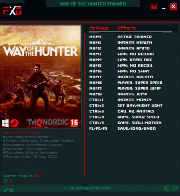 Way of the Hunter Trainer +16 v1.15.0.78117 {FutureX} Download