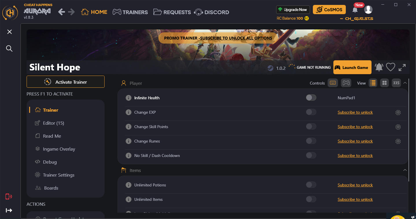 Silent Hope: Trainer +24 v1.0.2 {CheatHappens.com}