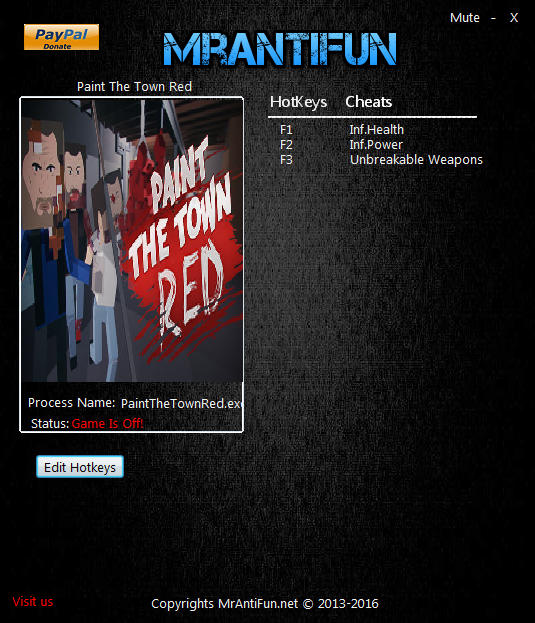 Paint The Town Red Trainer +3 v0.8.21 64bit {MrAntiFun} Download