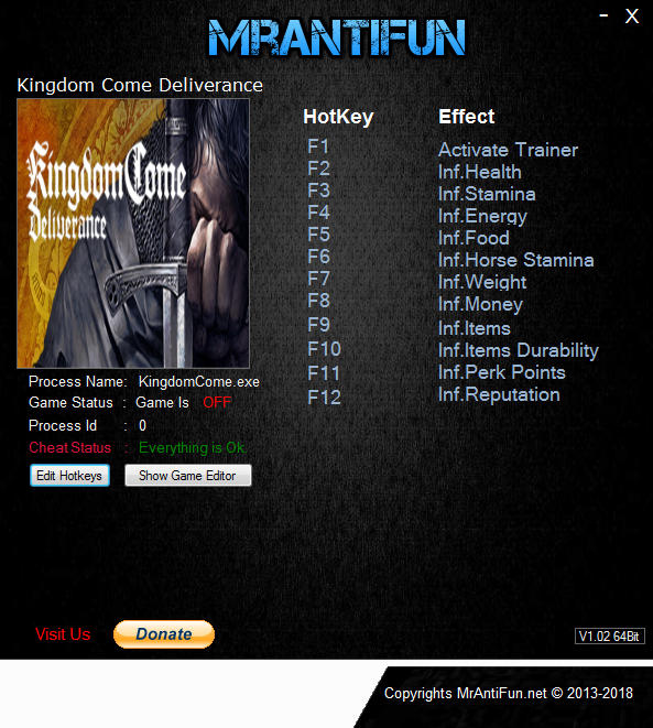 Kingdom Come Deliverance Trainer +11 v1.8.1B {MrAntiFun} Download