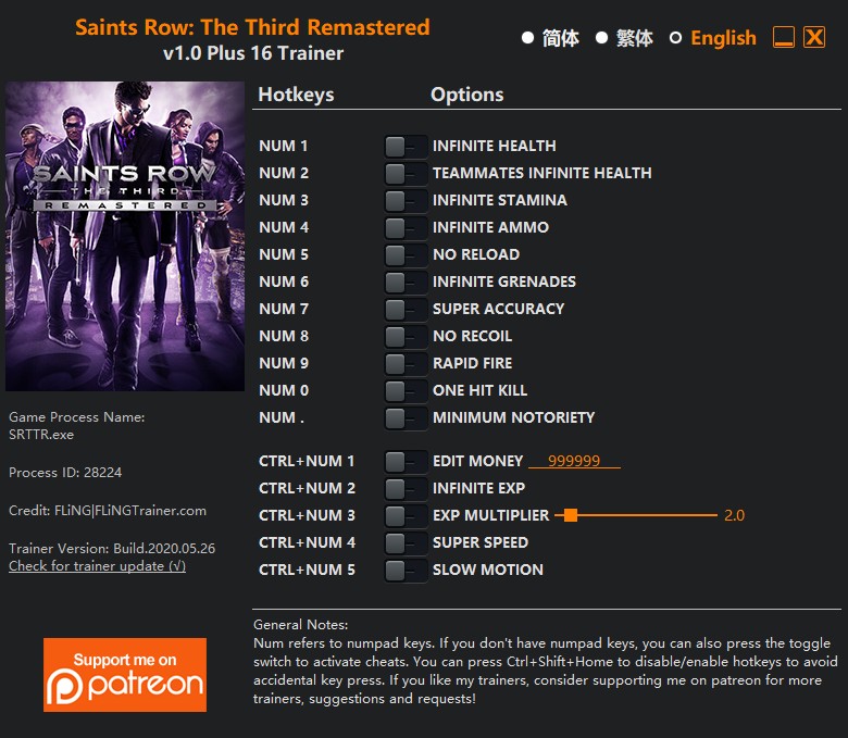 Saints Row The Third Remastered Trainer +16 v1.0 {FLiNG} Download GTrainers