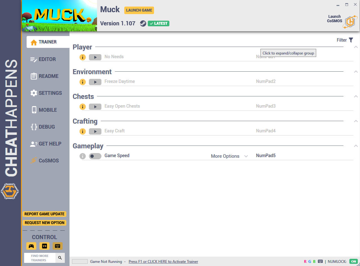 Muck: Trainer +18 v1.107 {CheatHappens.com}