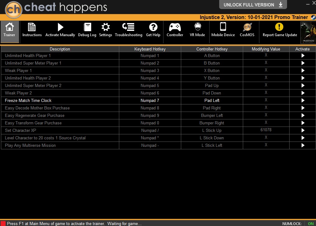 Injustice 2: Trainer +9 v23421 {CheatHappens.com}