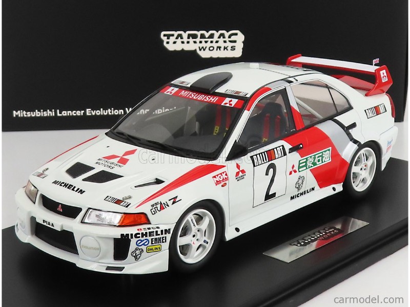 Tarmac 118 Mitsubishi Lancer Evolution V No.2 R.Burns Champion Meting