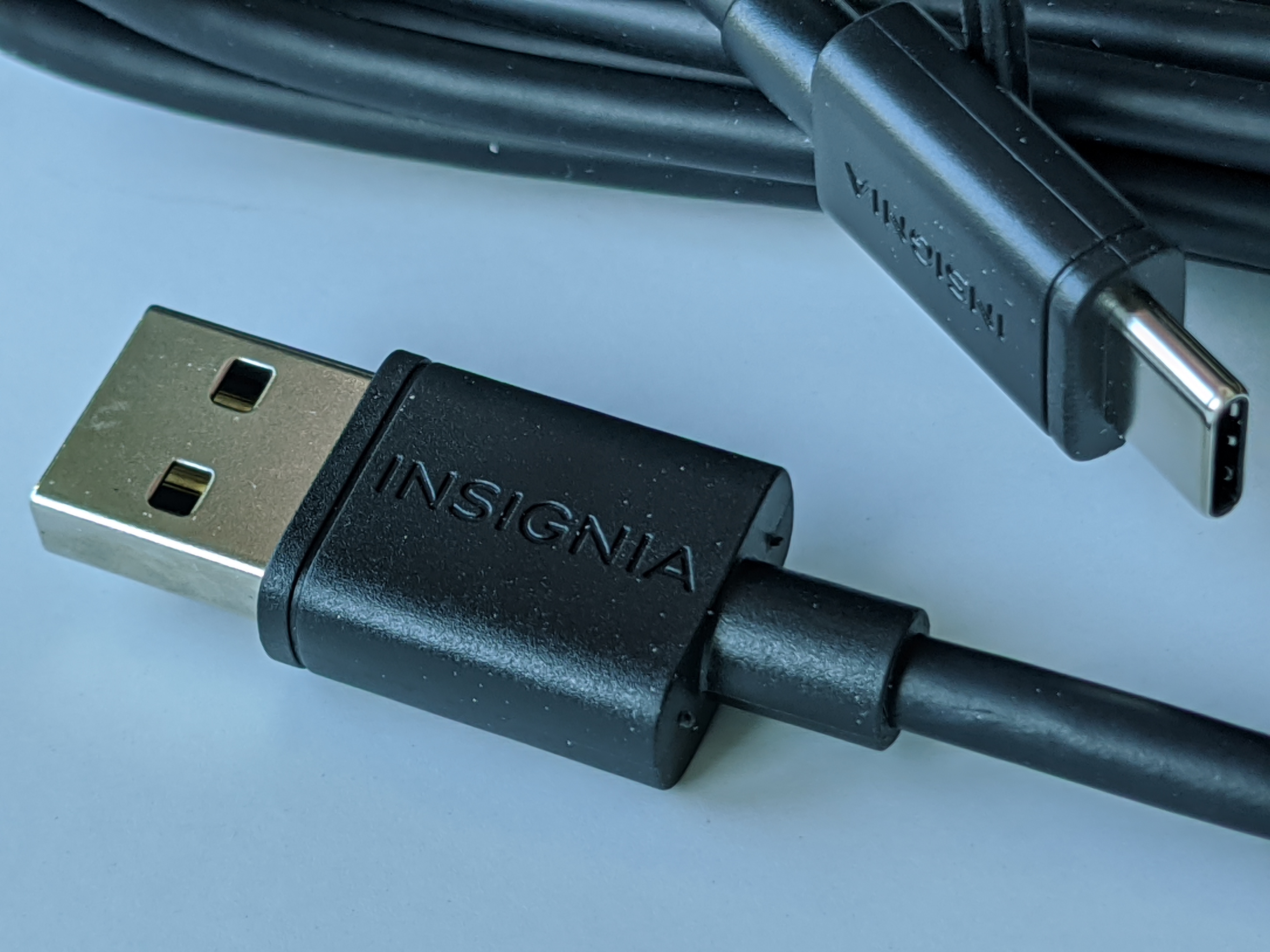 How the Insignia 10 ft USB A to C Charge/Sync Cable Looks Like