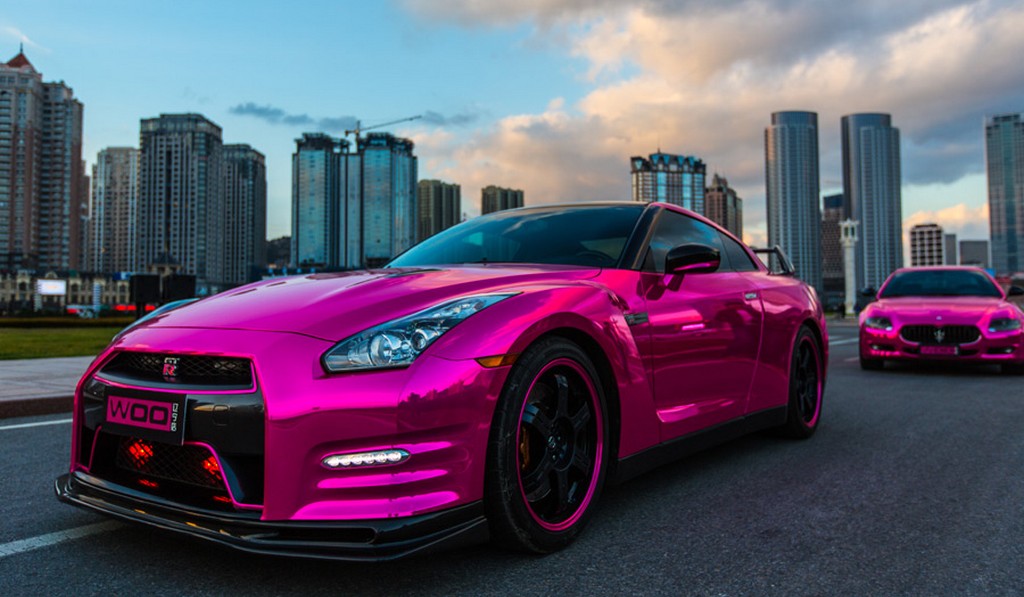 Gallery ChromePink Wrapped Nissan GTR and Maserati Quattroporte