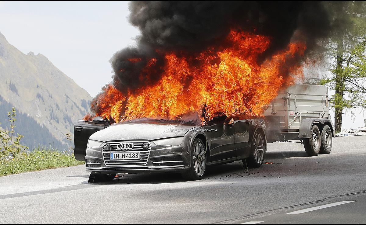 2019 Audi A7 Catches Fire while Testing GTspirit