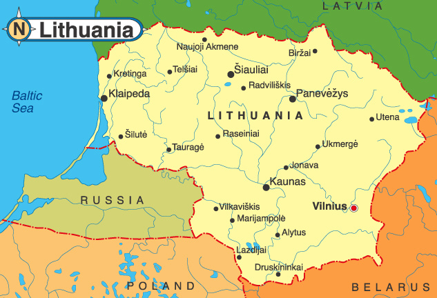 Map Of Lithuania And Surrounding Countries Lithuania Feels the Chill as Cold War Begins Anew Guardian Liberty Voice