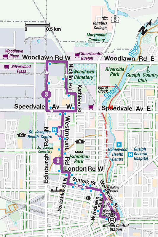 Guelph Transit Route 3 Westmount City of Guelph