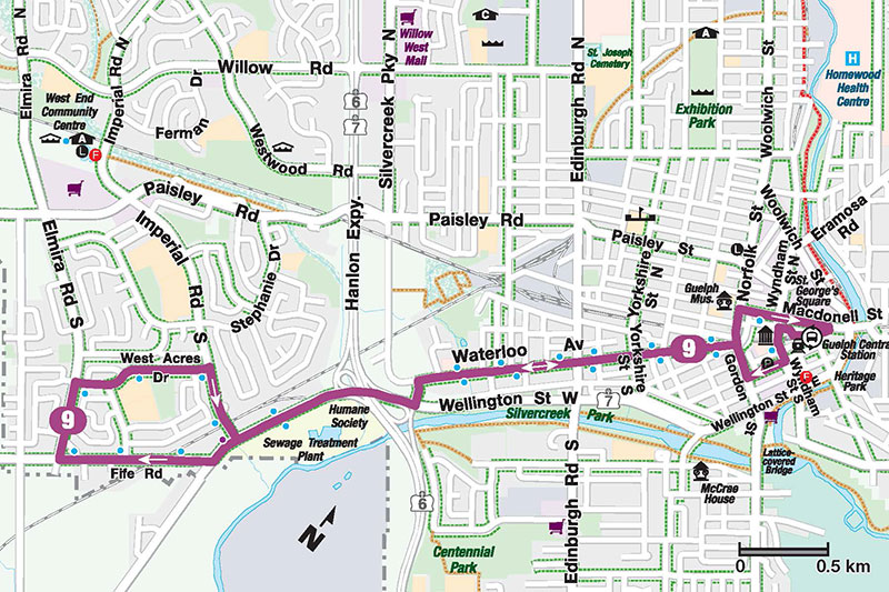 Guelph Transit Route 9 Waterloo City of Guelph