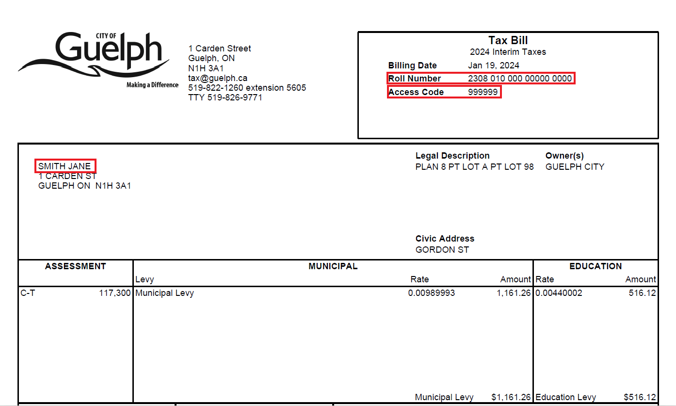 Property taxes City of Guelph