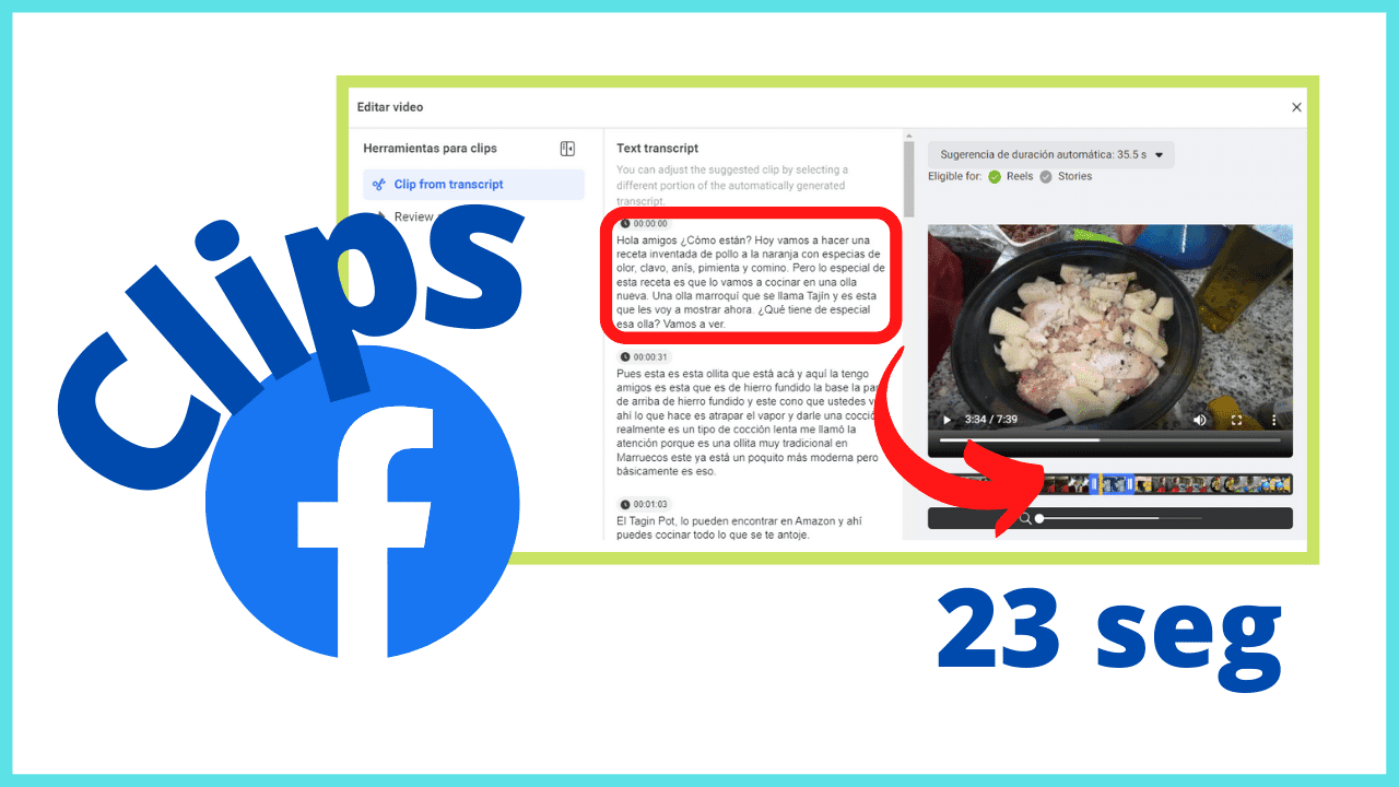 Como Crear Clips en Facebook reels con la mejor partes de tus vídeos
