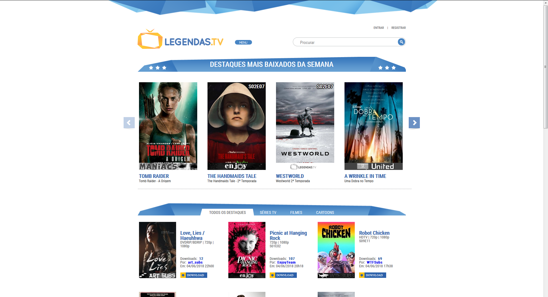 Legendas TV Guia de Favoritos