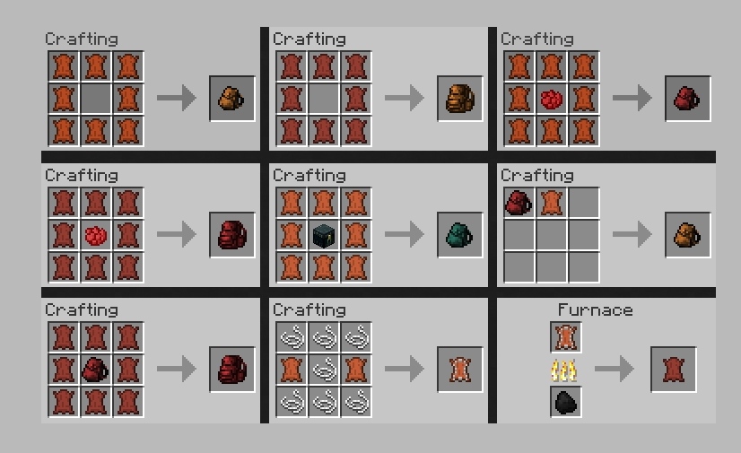 Download Backpacks mod for Minecraft 1.12.2/1.12/11.11/1.10.2/1.10/1.9.