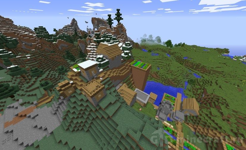 Unusual Village seed for Minecraft 1.16/1.15.2/1.14.4/1.13.2/1.12.2