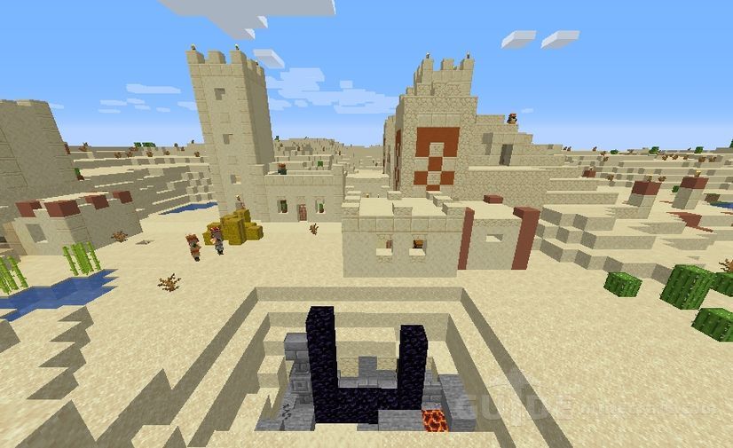 Desert Temple With a Tower Inside seed for Minecraft 1.16.4