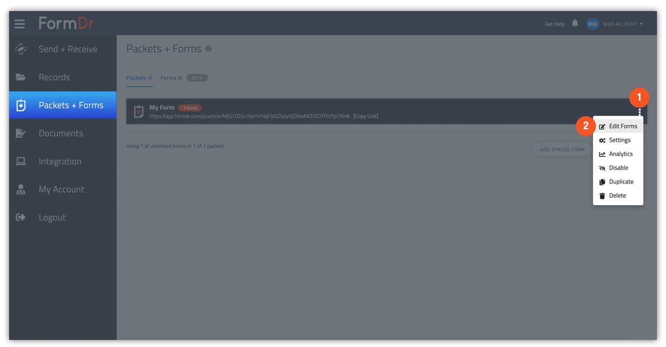 How do I edit my form? FormDr Product Guide