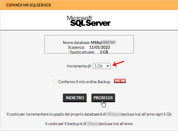 Upgrade del database MSSQL Guide hosting.aruba.it