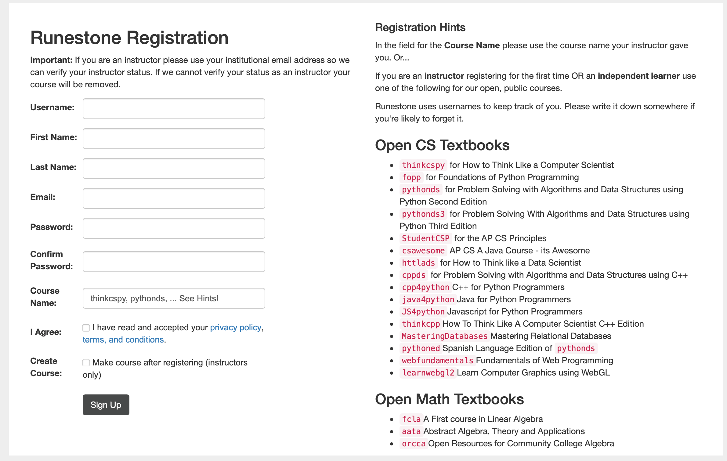 Register for a Course