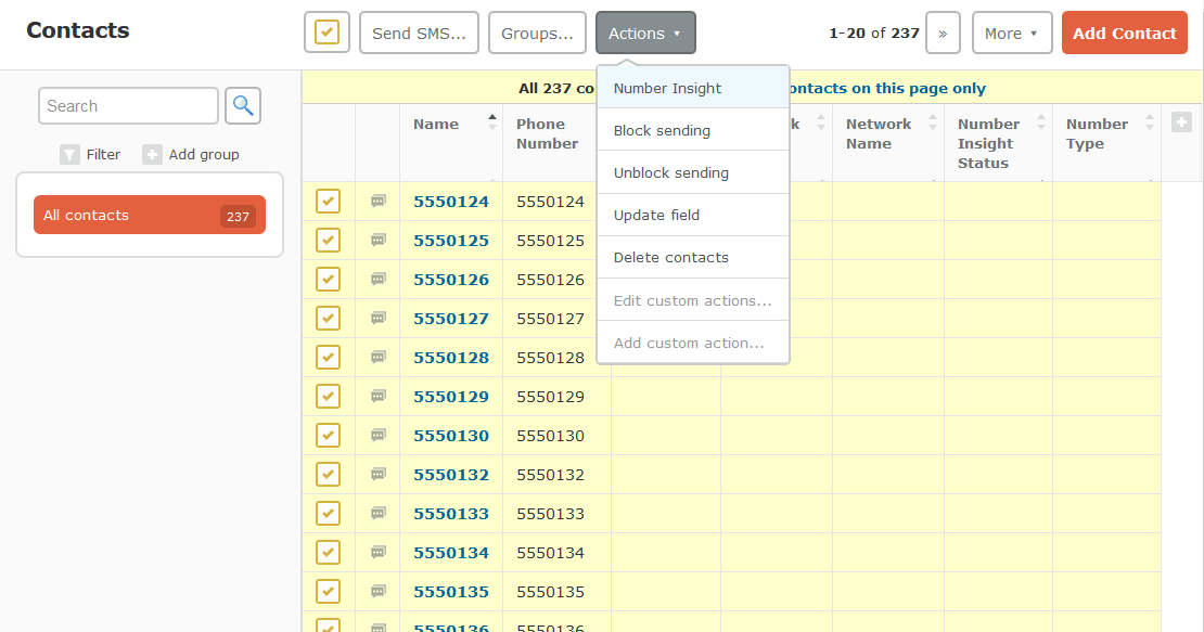 Phone Number Type & Network Lookup User Guide