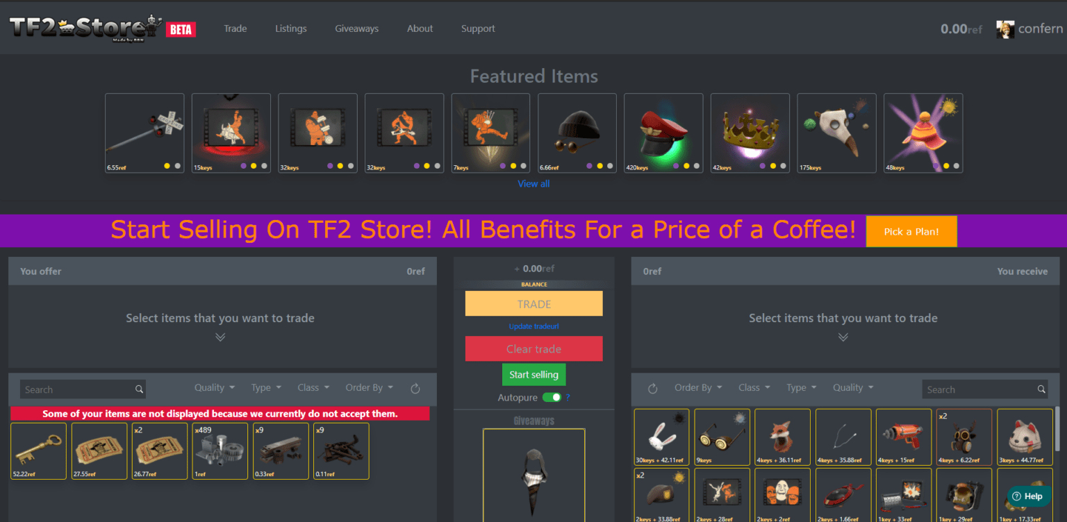 TF2.Store An Automated TF2 Trading Site by BBN guide.tf