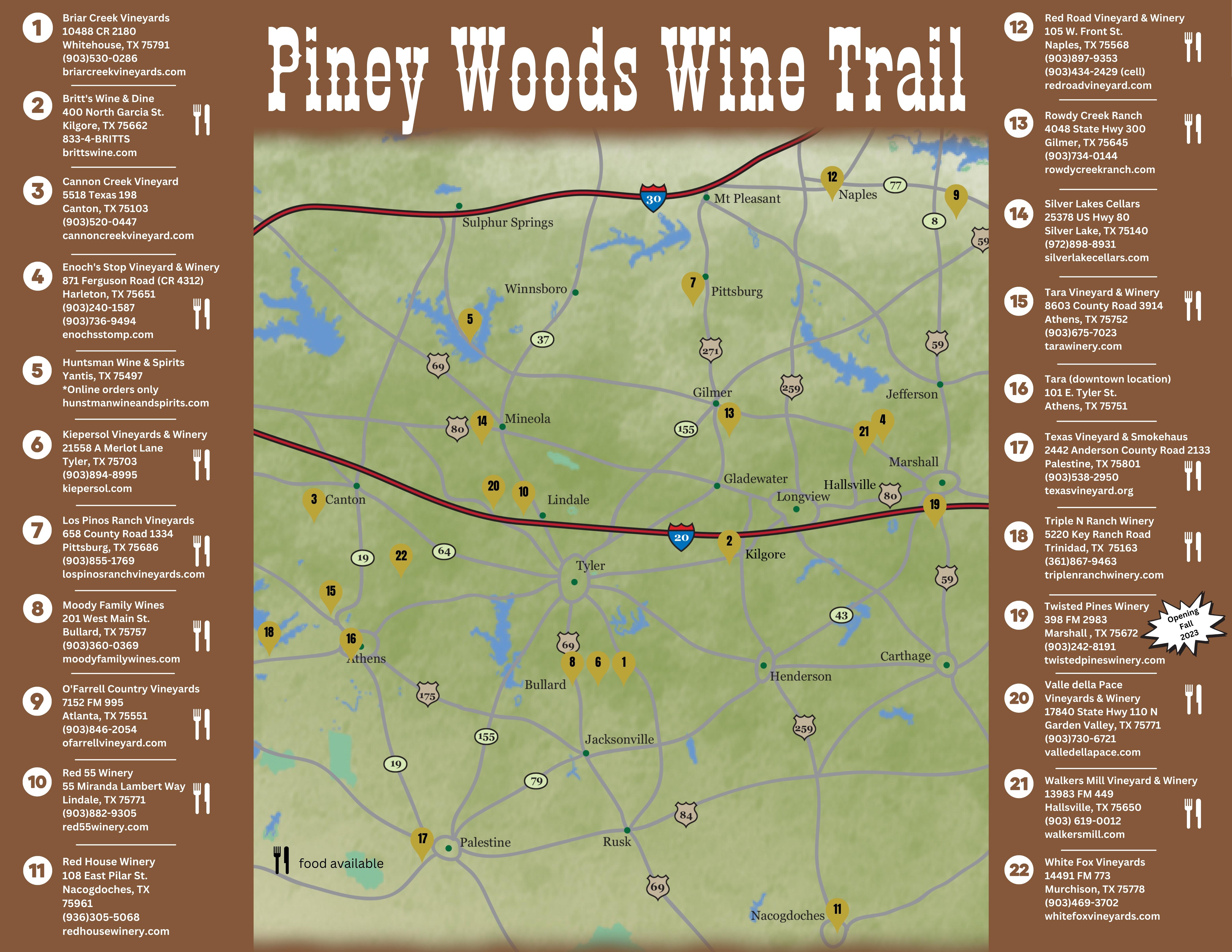 Piney Woods Wine Trail Wine Trails