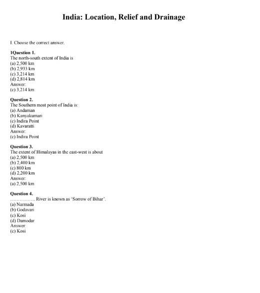 Samacheer Kalvi 10th Social Science Guide Geography Chapter 1 India
