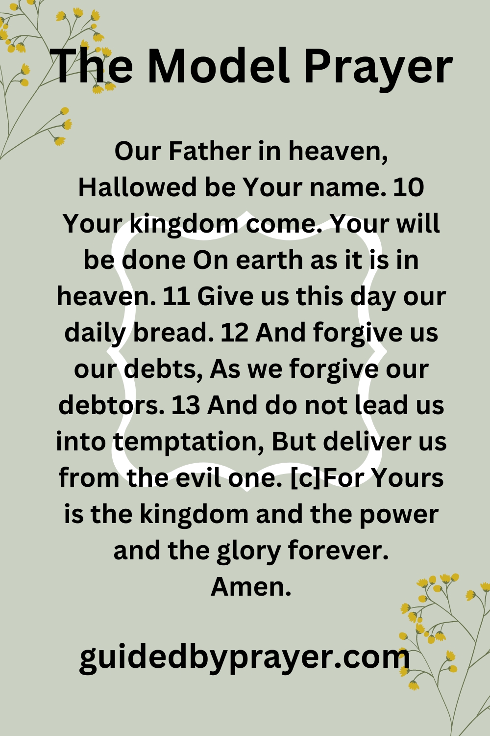 The Model Prayer Guided by Prayer