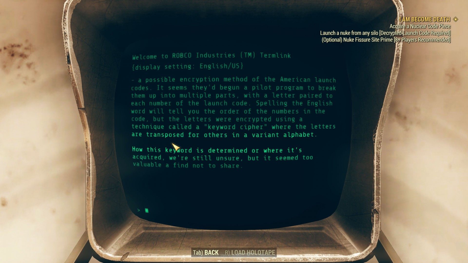 I Am Death, Fallout 76 Quest