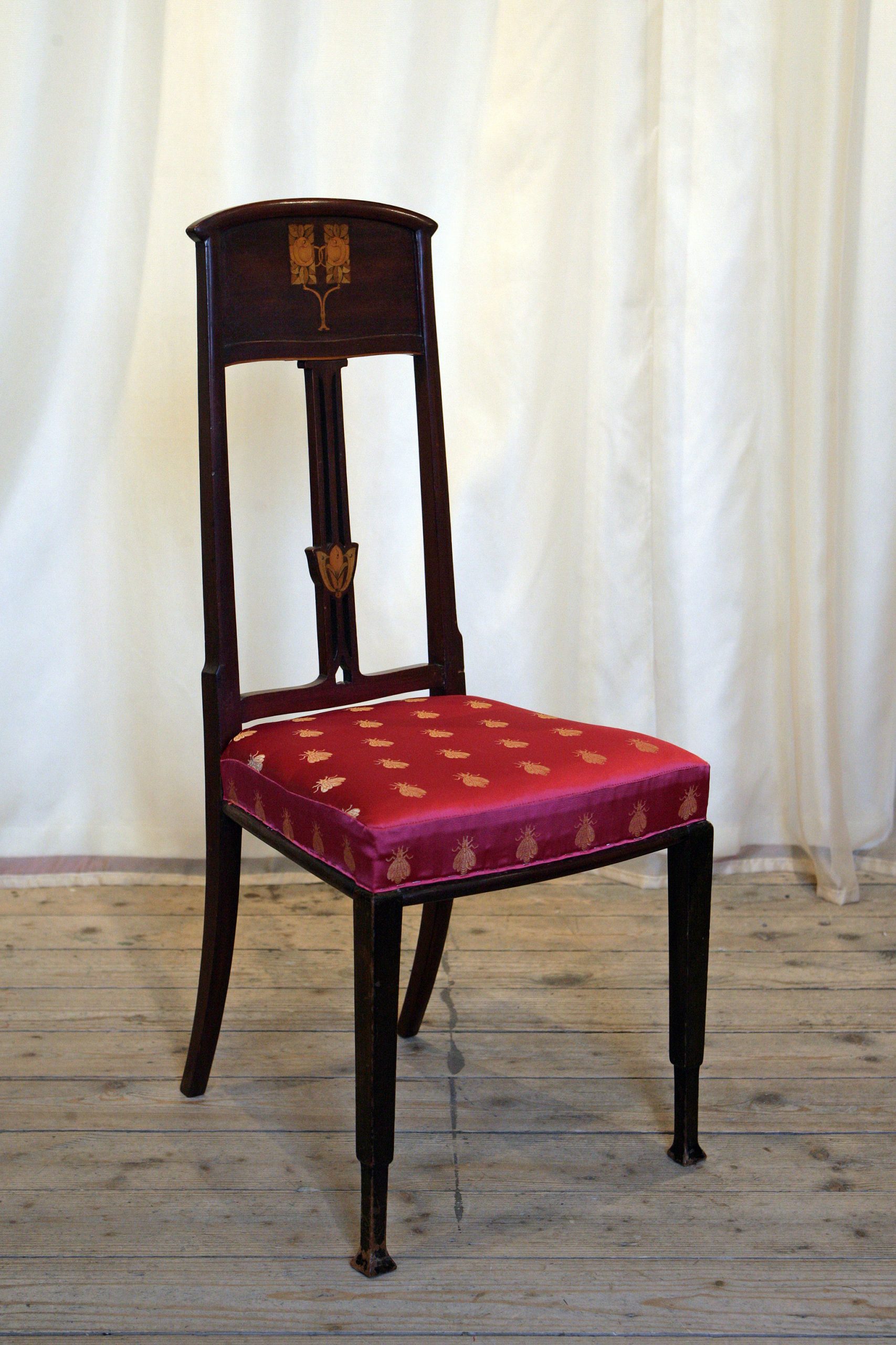 A Glasgow School Art Nouveau Inlaid Side Chair in Tassinari et Chatel