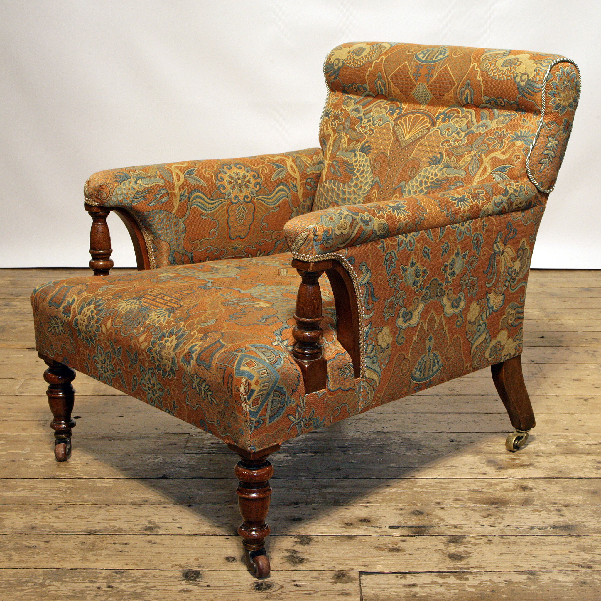 An Exquisite Edwardian Library Armchair Glasgow Guild Antiques And