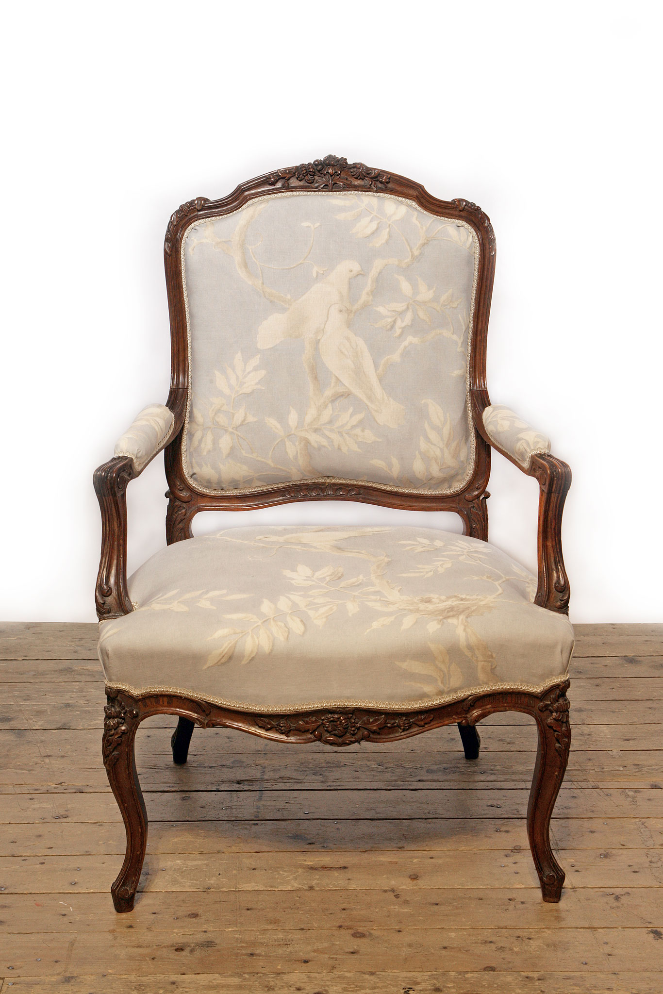 A Louis XVI Style French Armchair in Lewis & Wood Fine Linen Guild