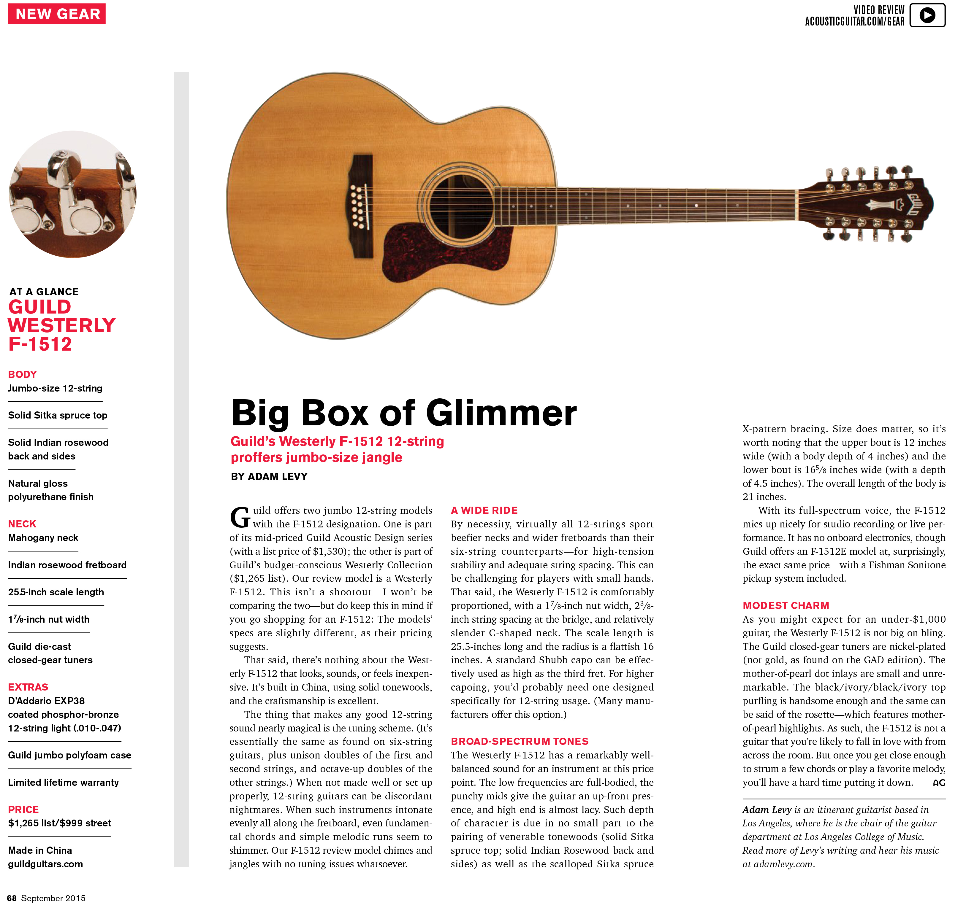 Acoustic Guitar Magazine Reviews the F1512 Guild Guitars