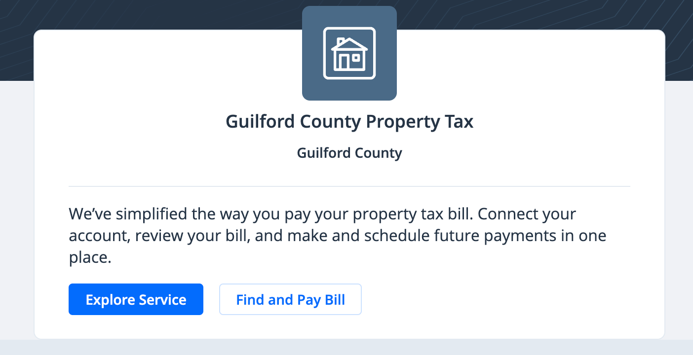 Add a property account to my profile myGuilfordCounty