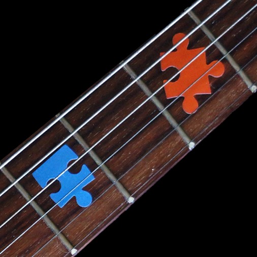 Jigsaw Puzzle Fret Marker Decal Set Guitar Headstock Logo Decals