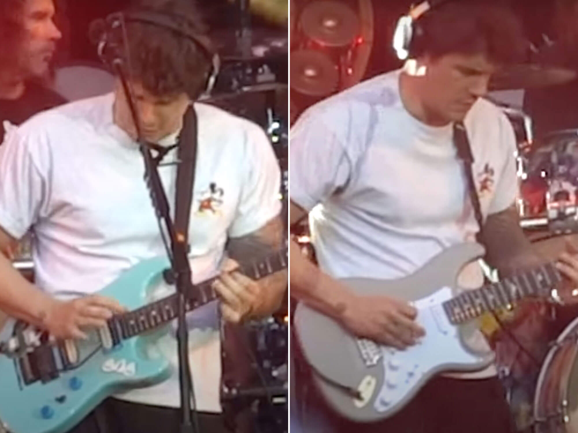 Watch John Mayer play one guitar solo with two guitars