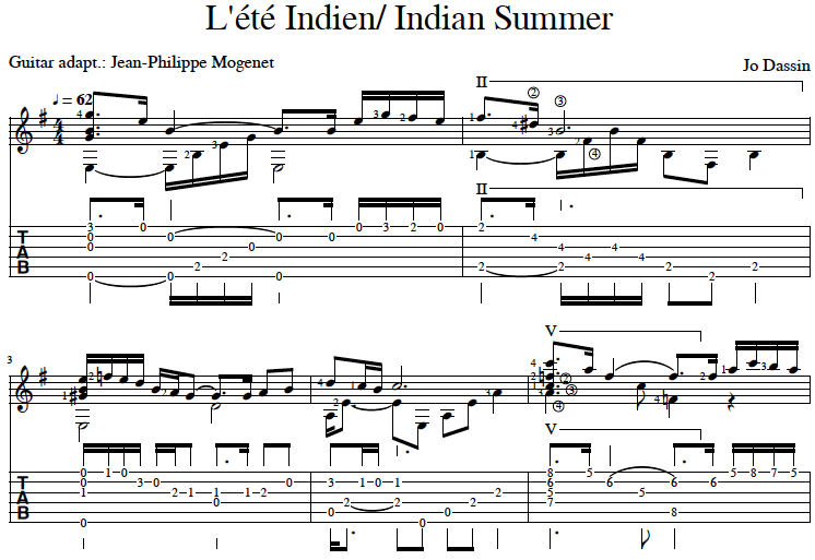 L'été Indien / Indian Summer Guitaranthem