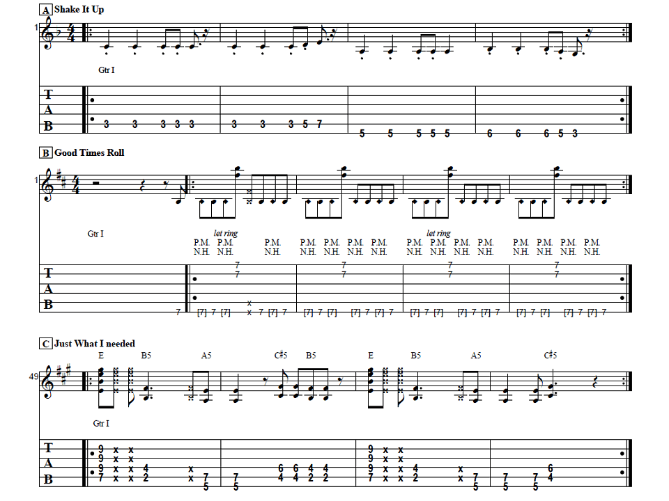 Three Fun & Easy Guitar Riffs By The Cars Guitar Control