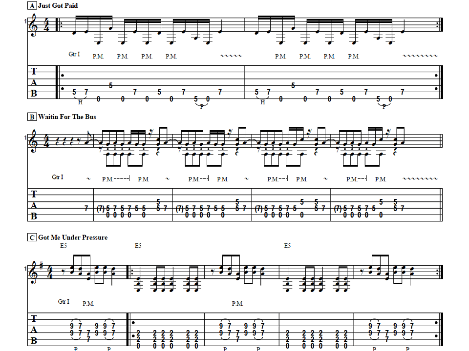 Zz Top Guitar Chords