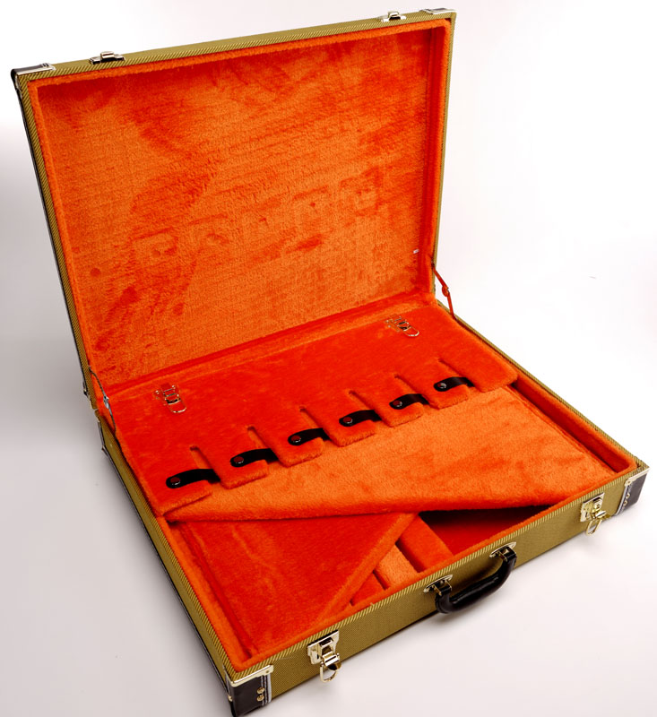 Professional Real Tweed 6 Guitar Folding Case Folds to briefcase!
