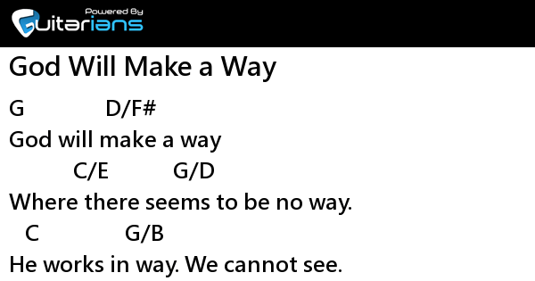 詩歌 God Will Make a Way 結他譜 / Chord譜