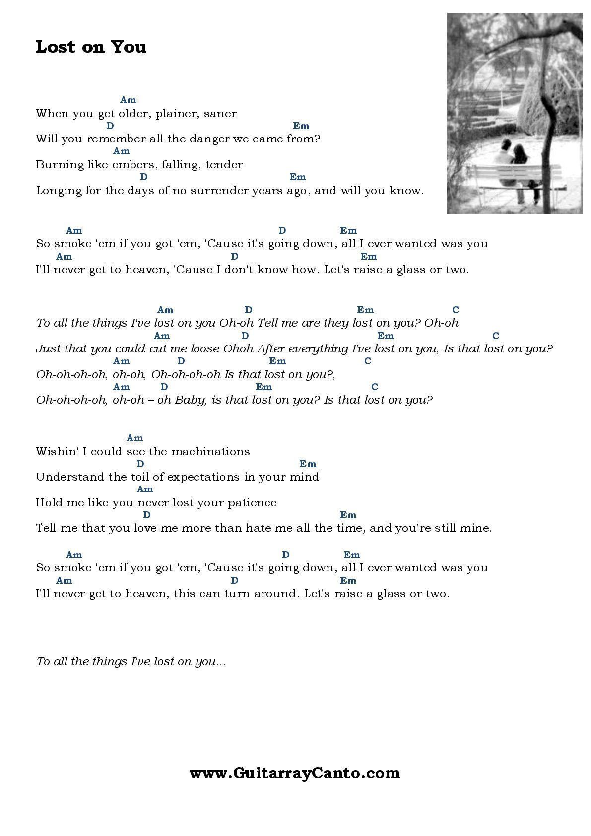 lost on you guitarra acordes