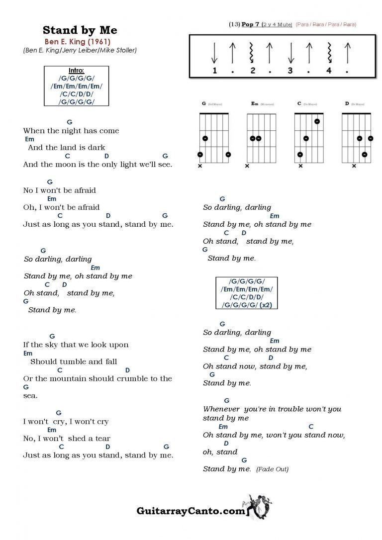 Stand by Me chords Guitarra y Canto