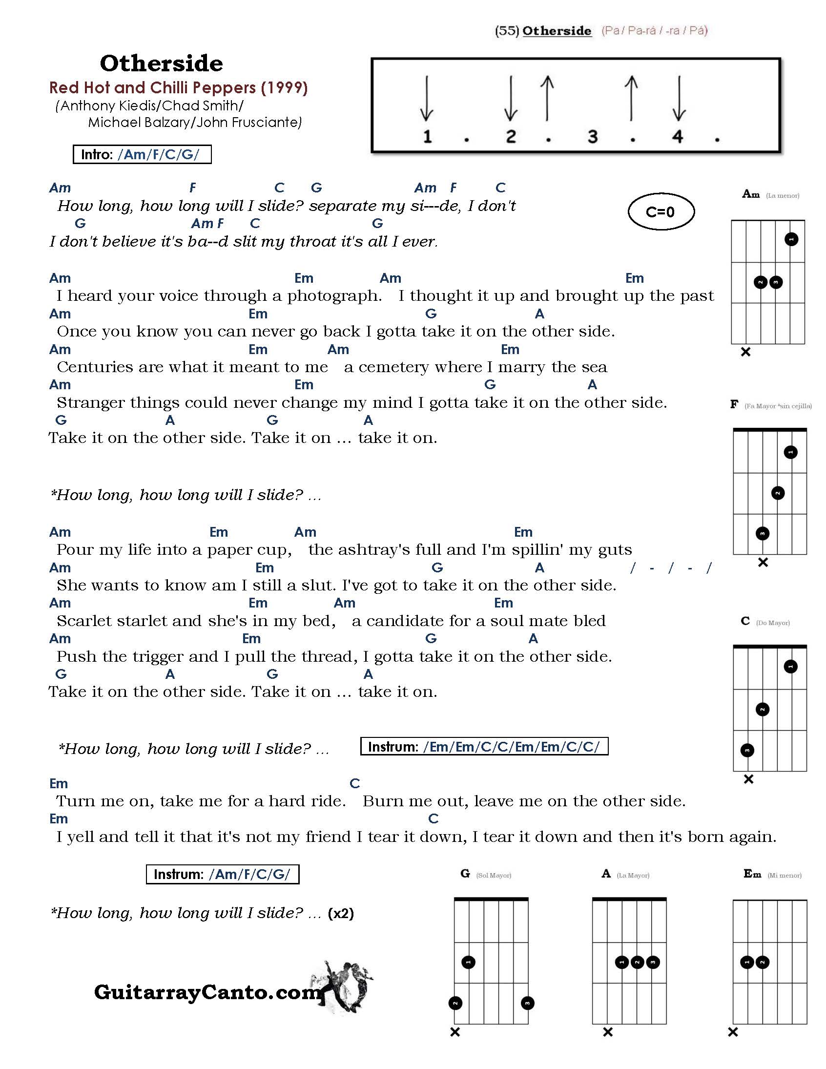 Acordes Otherside.Red Hot and Chilli Peppers. ¡Mejor Tutorial!