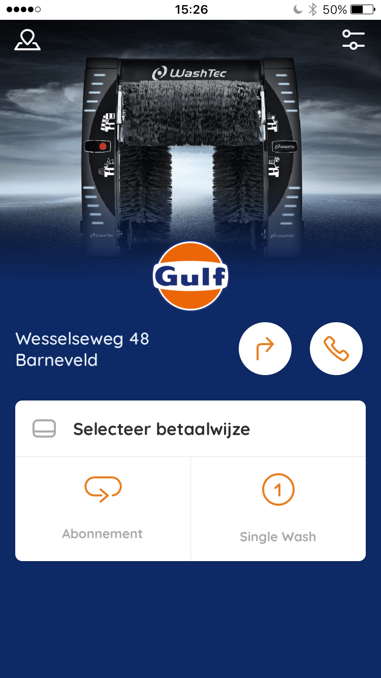 Was uw auto of busje in onze WASstraat Carwash Gulf Barneveld