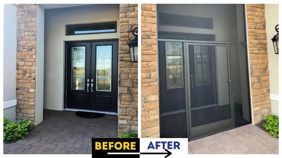 ScreeningIn A Front Entryway In Fort Myers Gulf Coast Aluminum