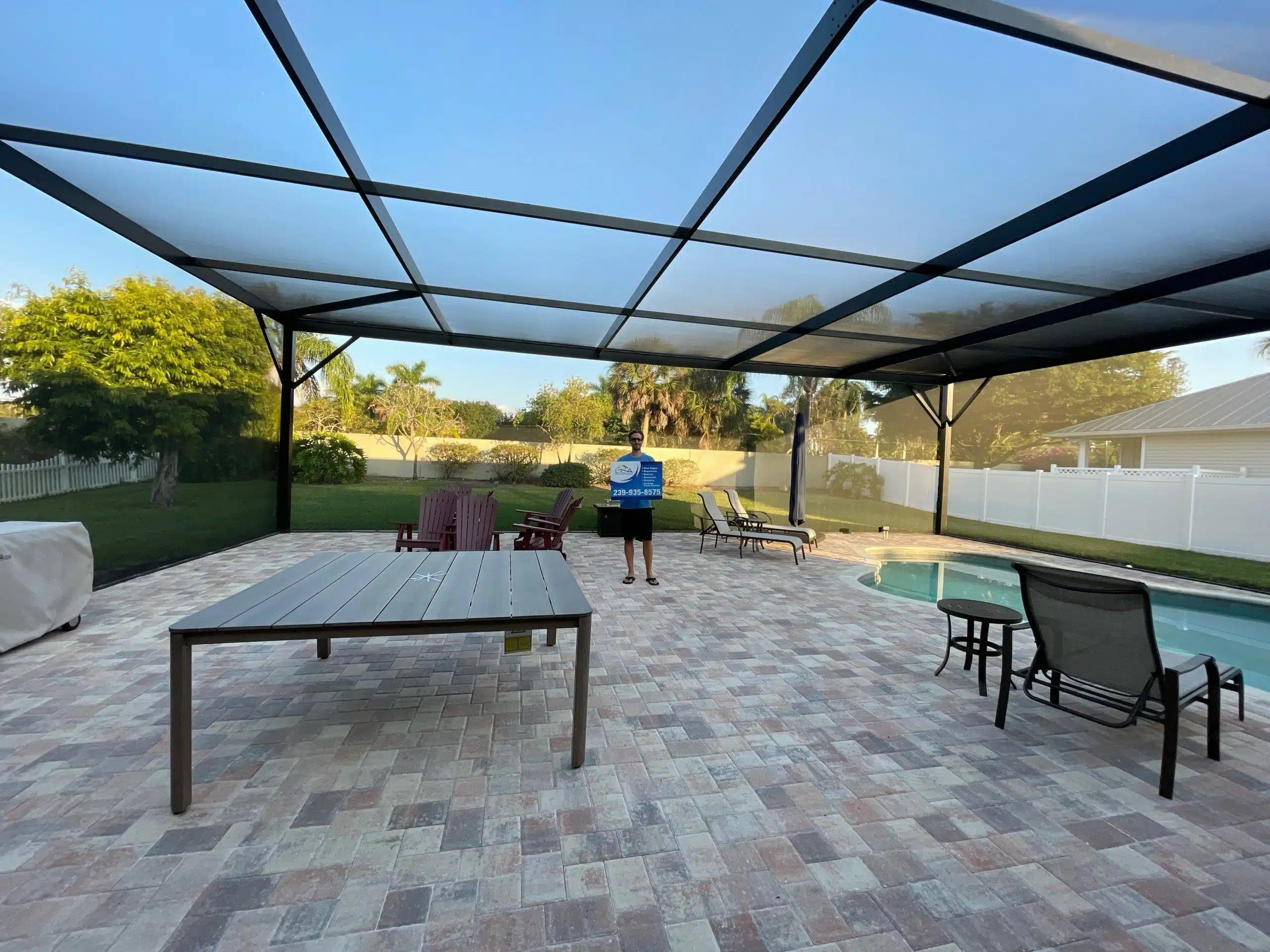 Brand New Screen Enclosure Installation in Fort Myers Gulf Coast Aluminum