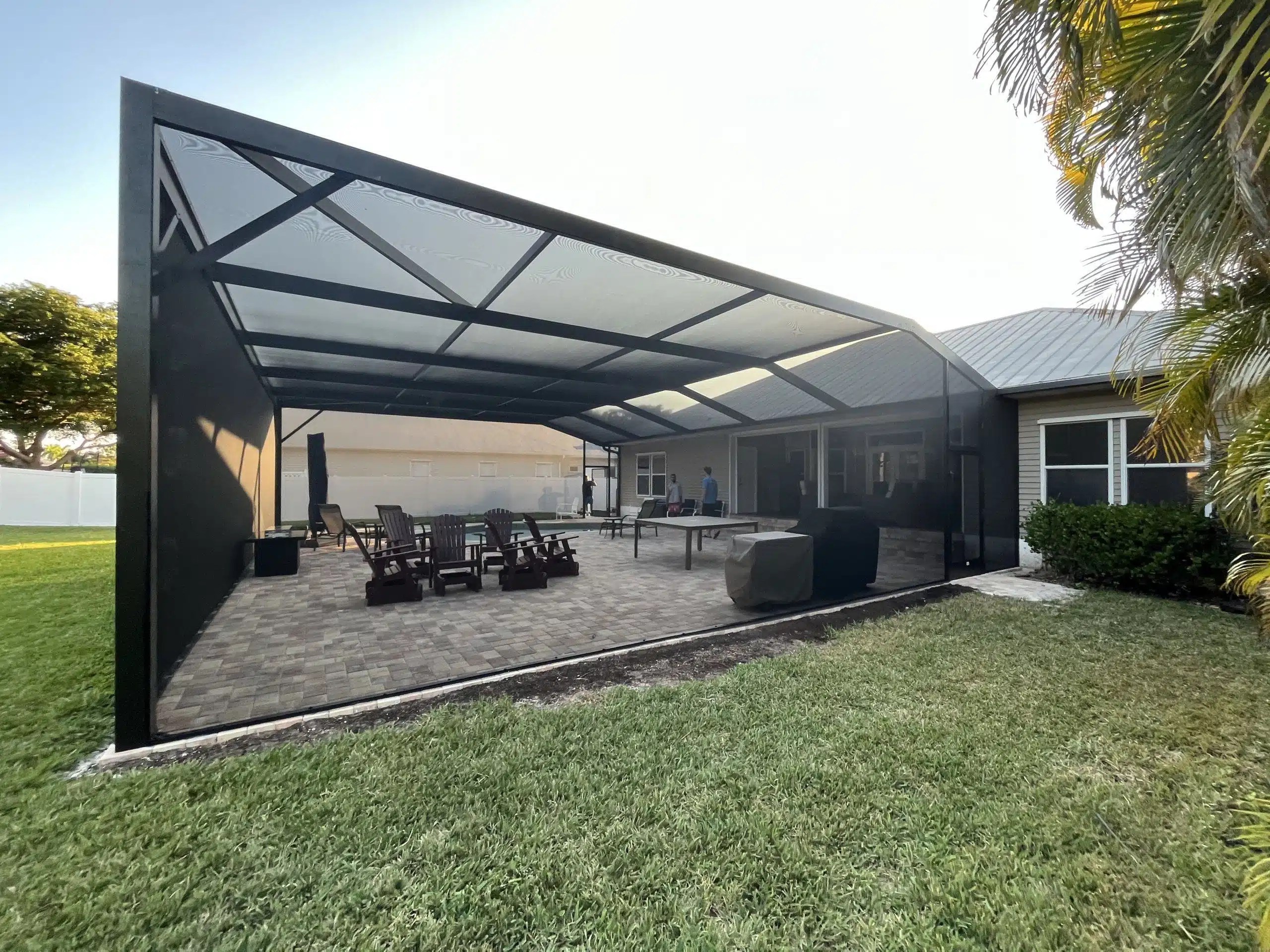 Brand New Screen Enclosure Installation in Fort Myers Gulf Coast Aluminum