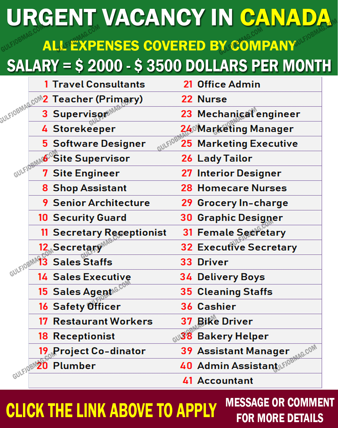 Latest Career Opportunity to work in CANADA Apply Now